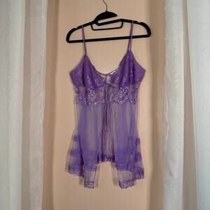 Vintage (2002) Victoria’s Secret Lavender Lace Babydoll Slip Y2K Large